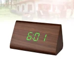 Triangle Wooden Style Digital LED Clock - Image 2