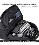 ARCTIC HUNTER 15.6 Inch Anti-Theft Waterproof Business Laptop And Travel Backpack