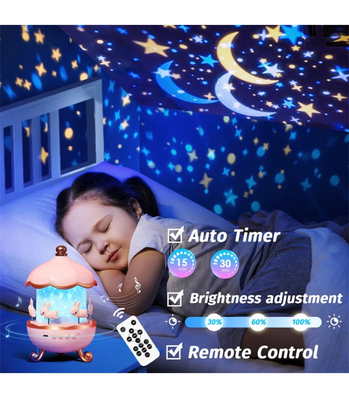 Bunny Carousel Night Light Projector