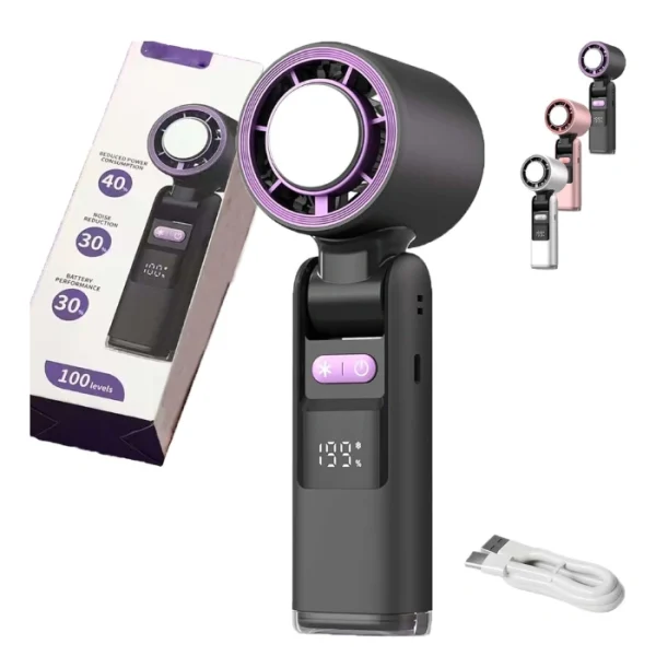 Digital Display Turbo Handheld Fan