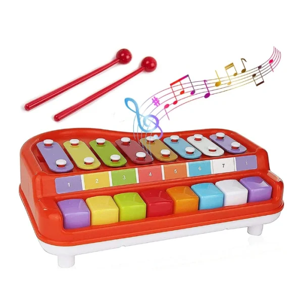 Huanger Kids Piano Xylophone 8 Keys Musical Organ Toys for children