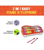 Huanger Kids Piano Xylophone 8 Keys Musical Organ Toys for children