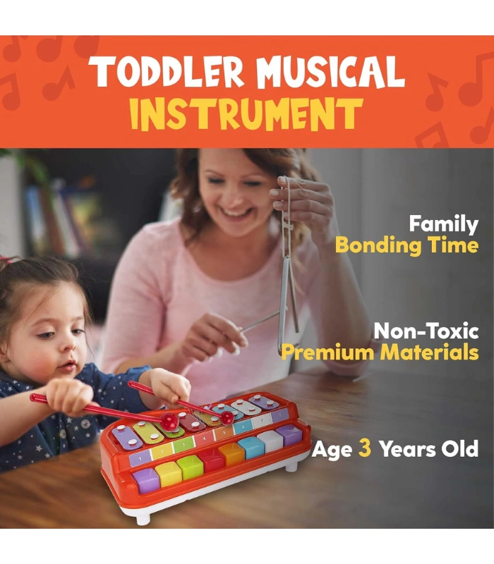 Huanger Kids Piano Xylophone 8 Keys Musical Organ Toys for children