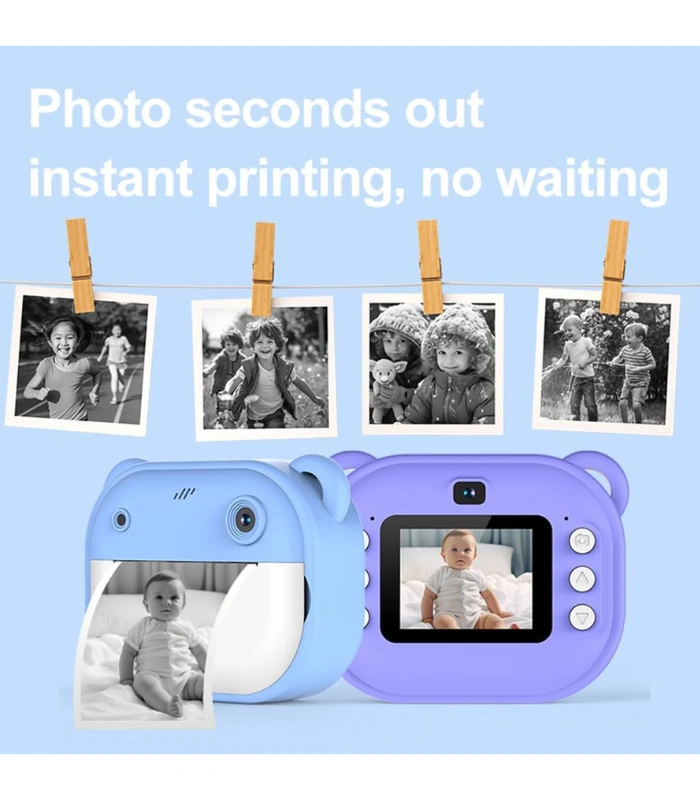Instant Print Digital Kids Camera Printer 1080P HD Photos