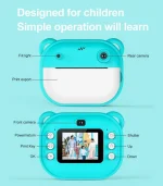 Instant Print Digital Kids Camera Printer 1080P HD Photos