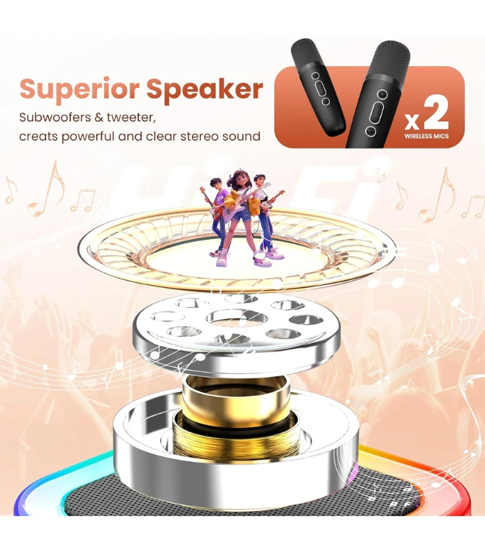 Mini Karaoke Speaker with Wireless Microphone