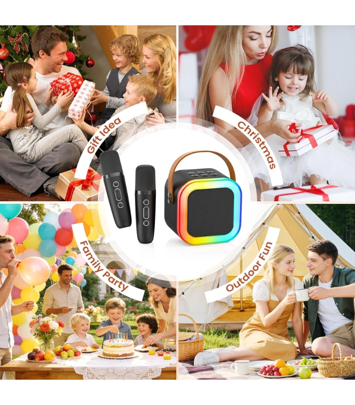Mini Karaoke Speaker with Wireless Microphone