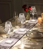 Rechargeable 3 Color Crystal Table Lamp Best For Bedroom Living