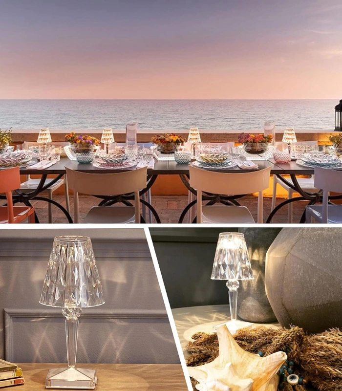 Rechargeable 3 Color Crystal Table Lamp Best For Bedroom Living