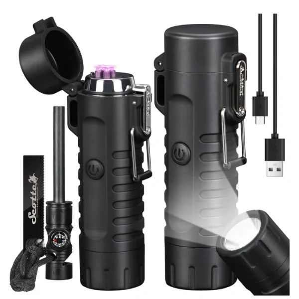 Scotte Plasma Windproof arc Lighter Electric Lighter and LED- 2 in 1