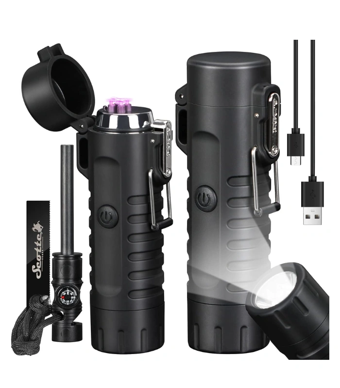 Scotte Plasma Windproof arc Lighter Electric Lighter and LED- 2 in 1