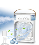USB Portable Air Conditioner Cooling Fan with Humidifier Purifier Mist and LED Light