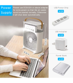 USB Portable Air Conditioner Cooling Fan with Humidifier Purifier Mist and LED Light