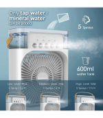 USB Portable Air Conditioner Cooling Fan with Humidifier Purifier Mist and LED Light