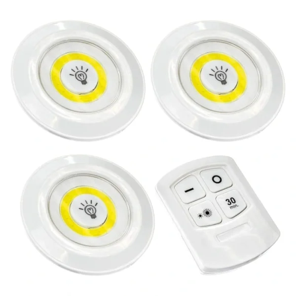 Wireless LED Puck Light With Remote Control Cabinet Lighting