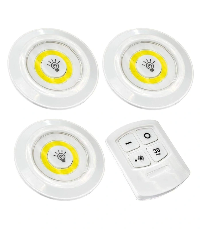 Wireless LED Puck Light With Remote Control Cabinet Lighting