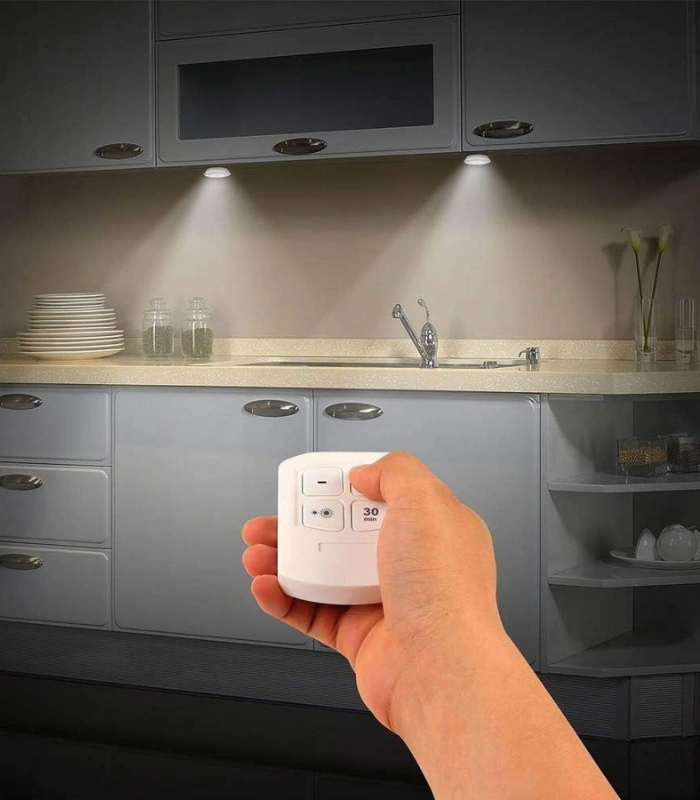 Wireless LED Puck Light With Remote Control Cabinet Lighting